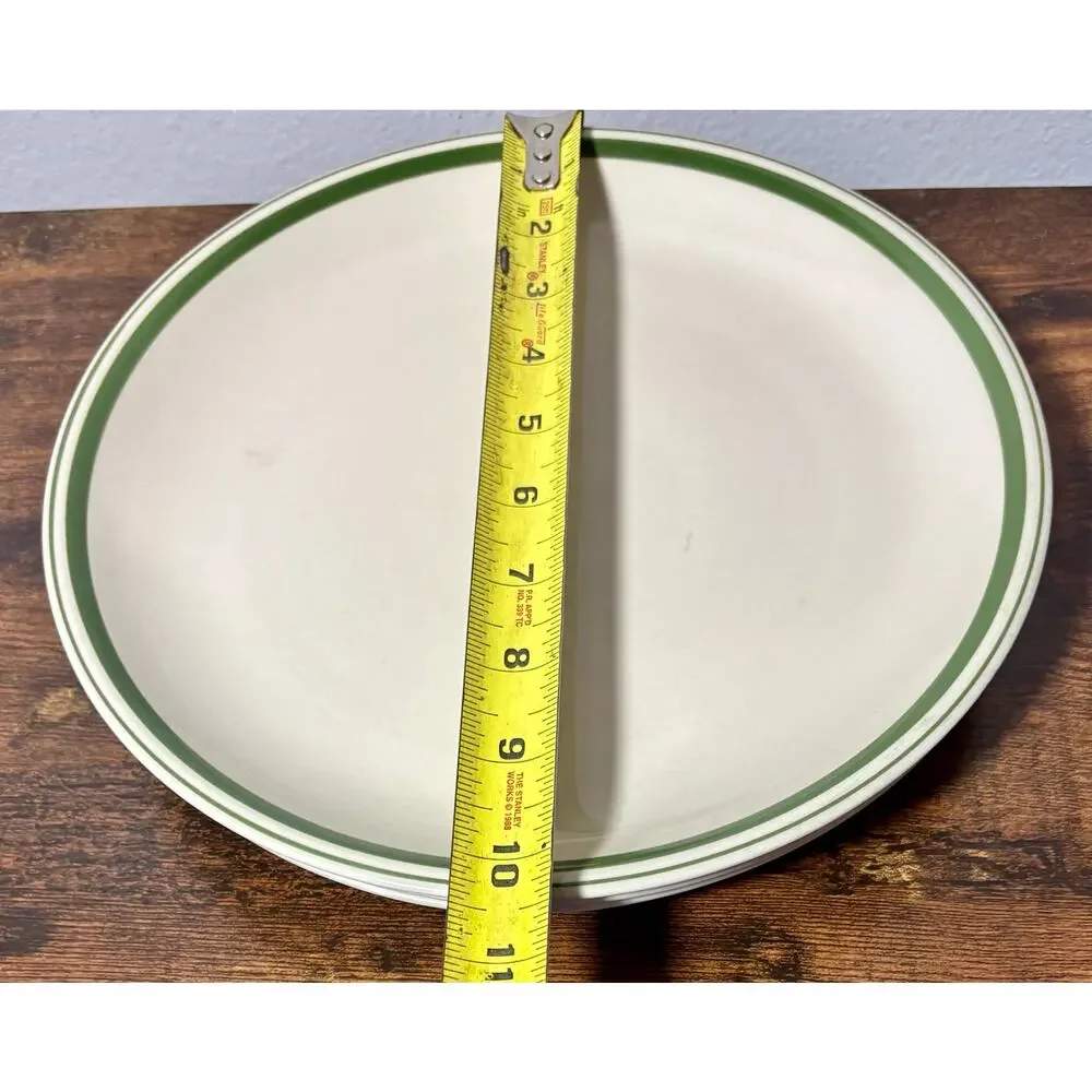 Vintage Gibson Housewares Roma 10” Replacement Dinner Plate Green Trim- Set of 3